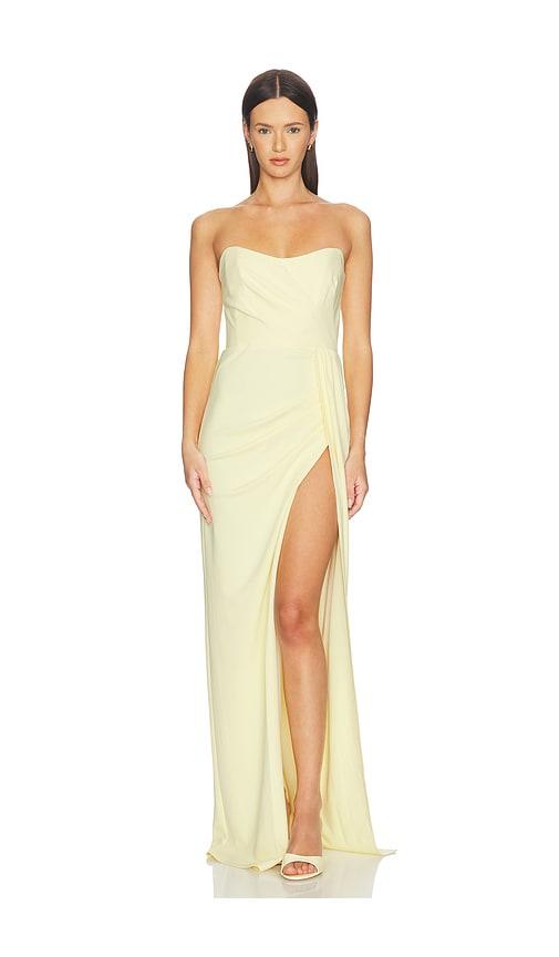 katie may pamela gown in lemon.