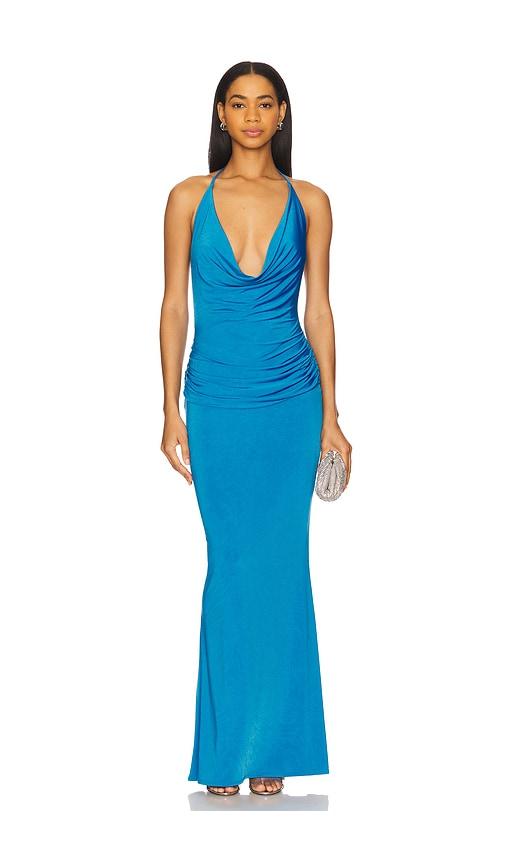 katie may selene gown in blue.