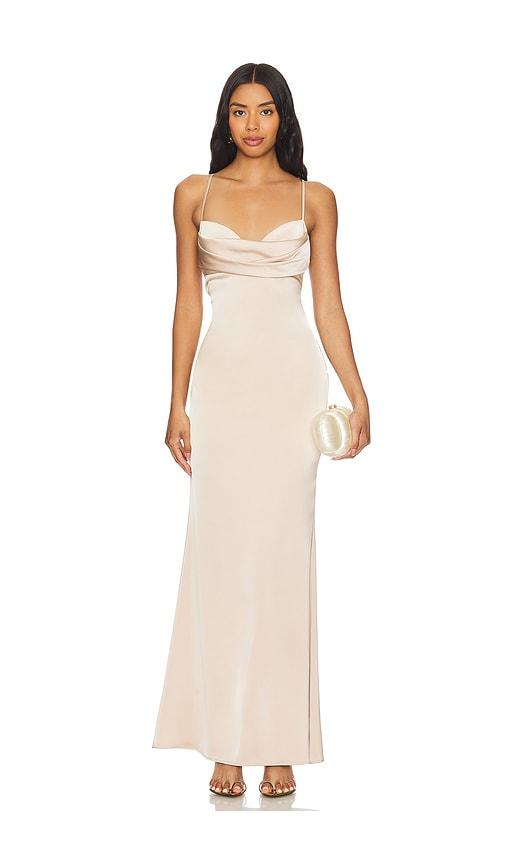 katie may tara gown in tan.