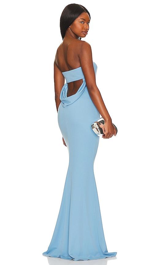 katie may x revolve mary kate gown in blue.
