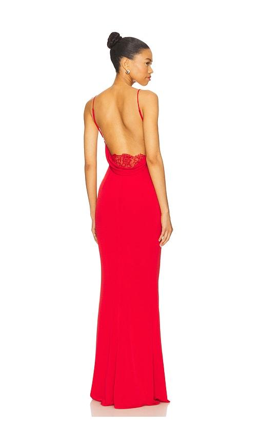 katie may x revolve surreal dress in red.
