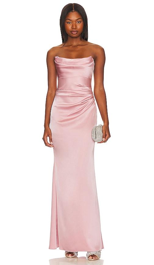 katie may x revolve taylor gown in rose.