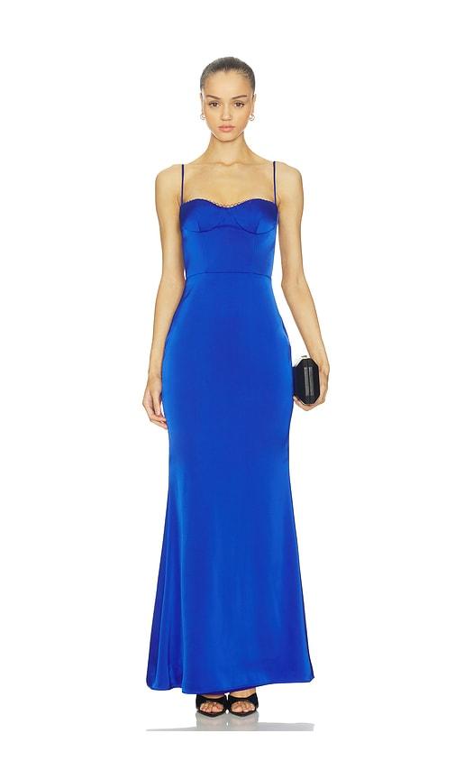 katie may yasmin gown in blue.