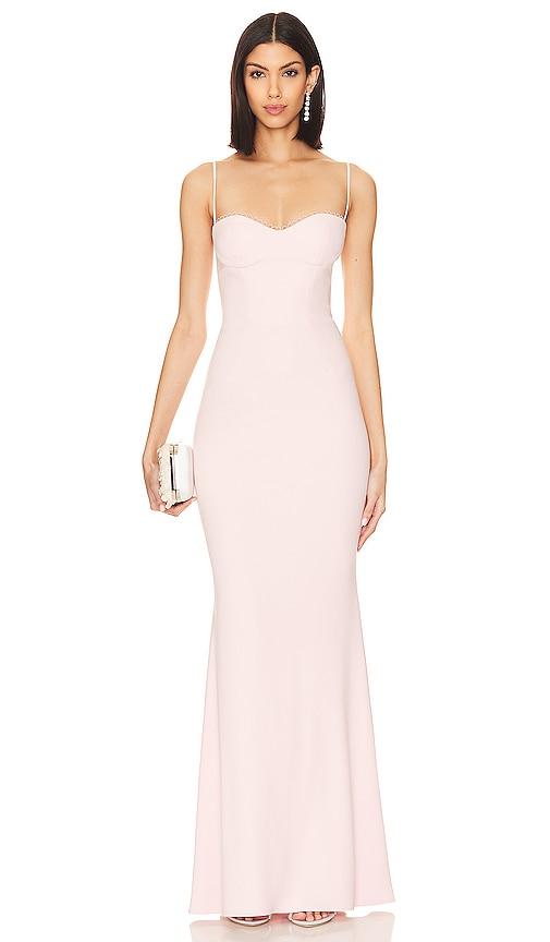 katie may yasmin gown in blush.