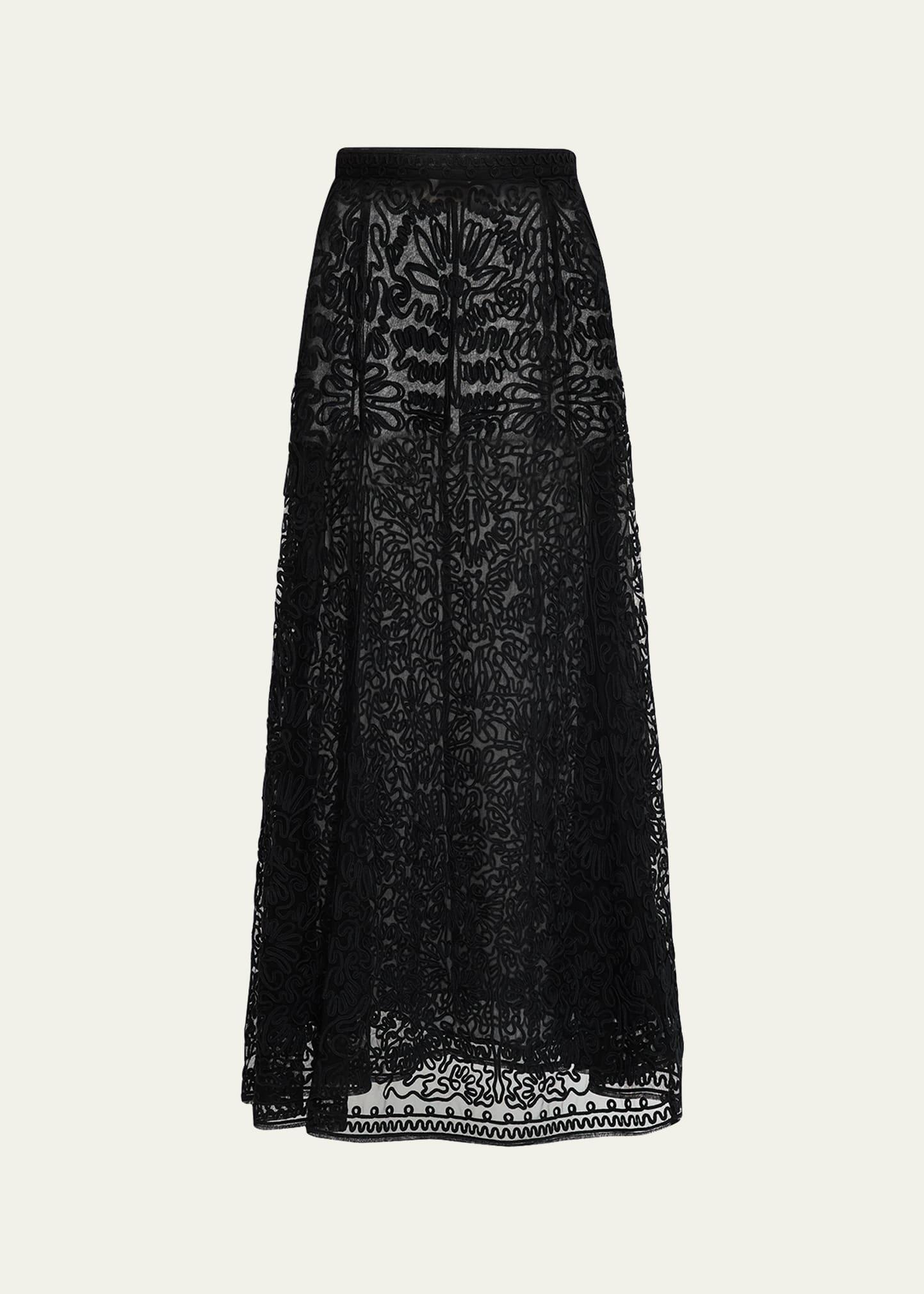 katja sheer embroidered skirt