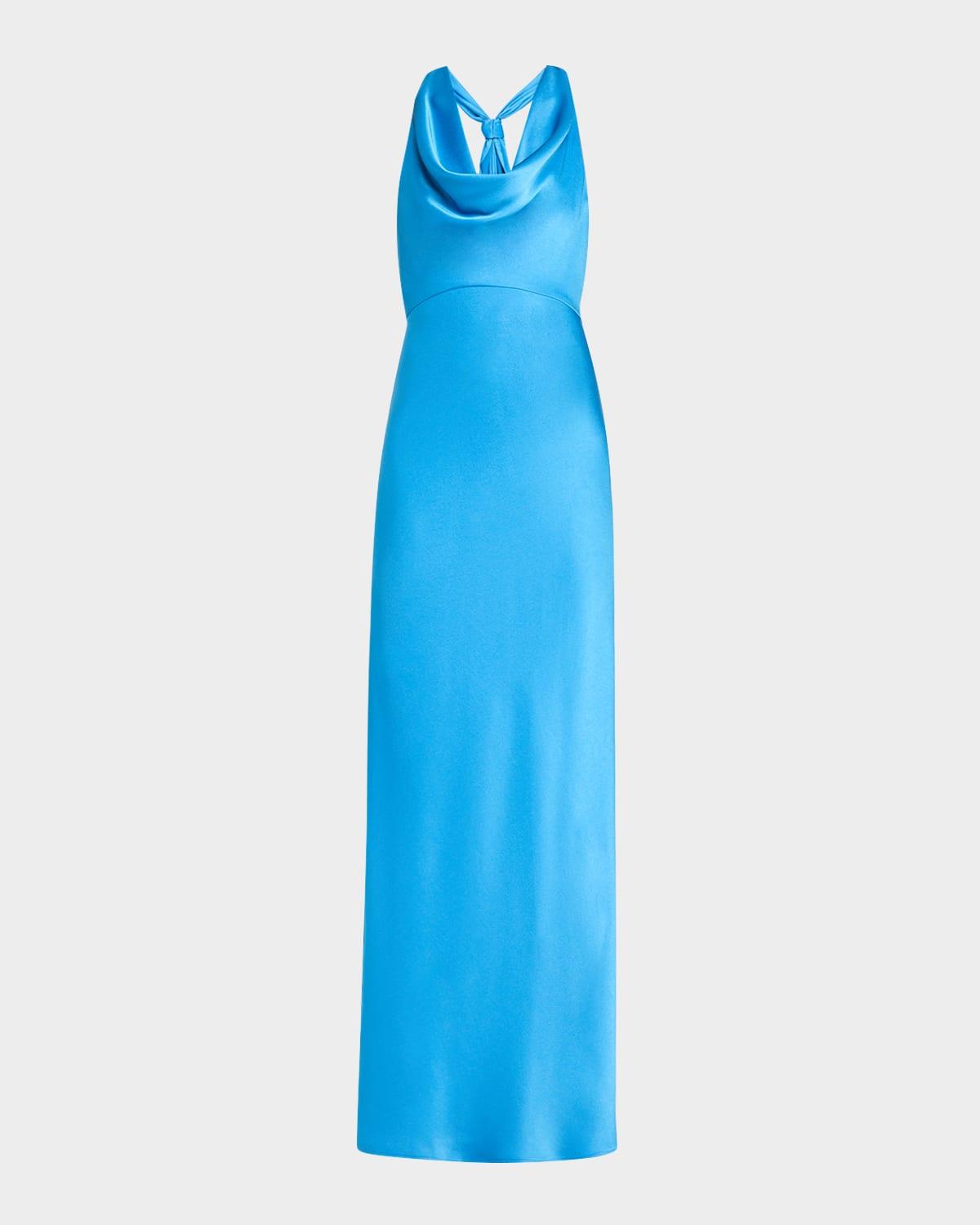 katniss cowl-neck halter gown