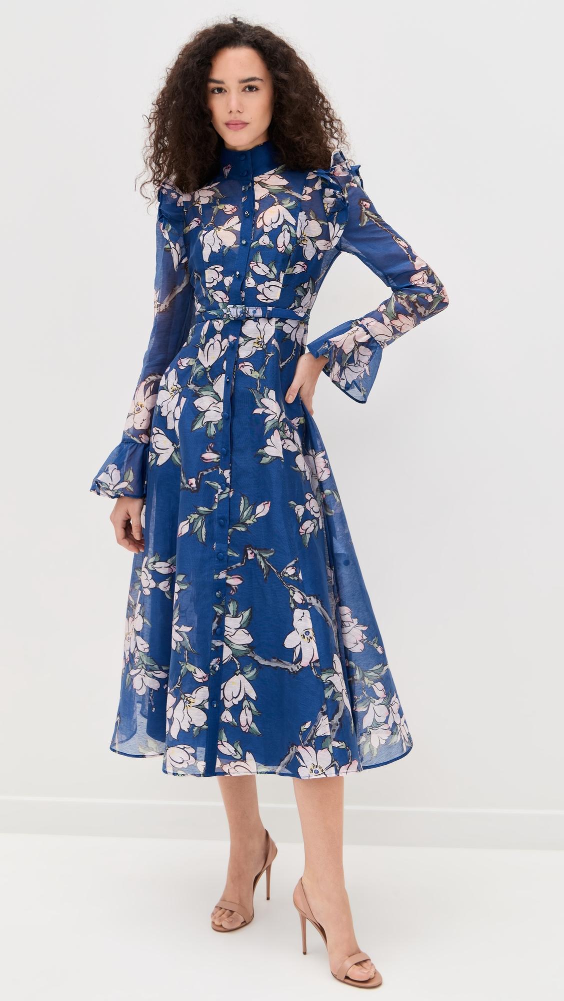 katrina butterfly sleeve midi dress