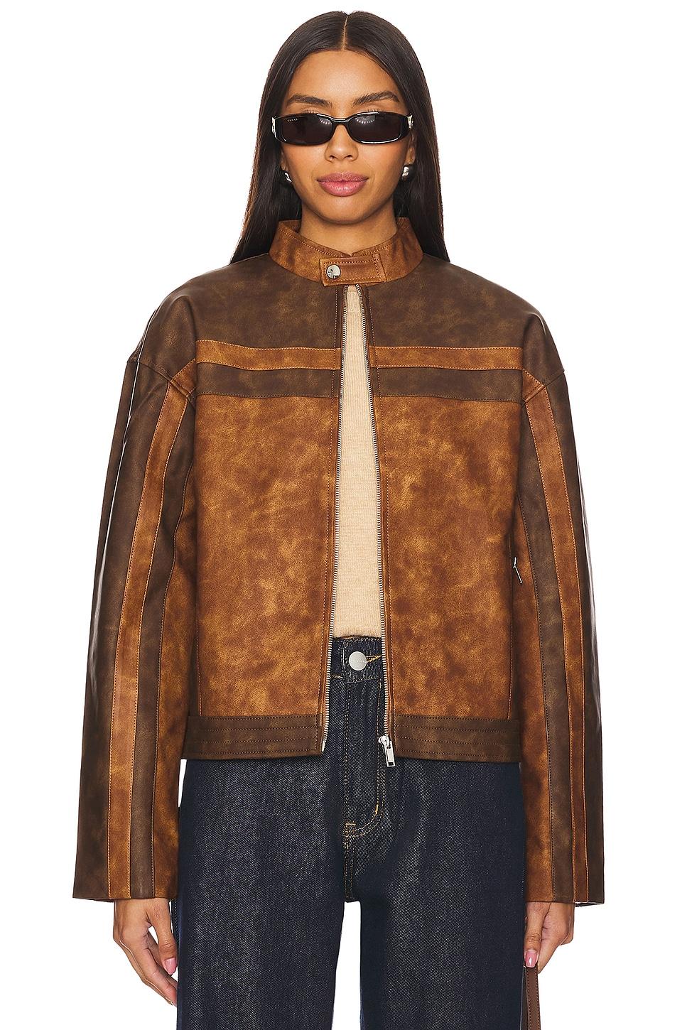 katrina faux leather moto jacket