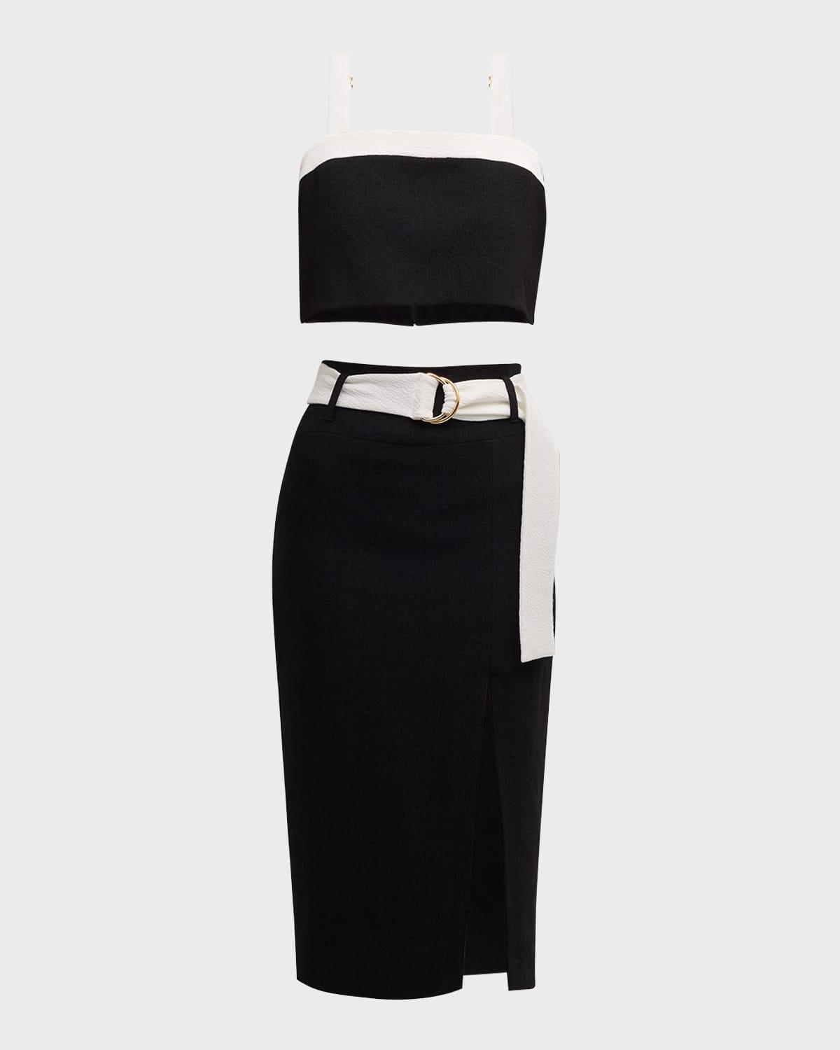katriona contrast-trim two-piece dress