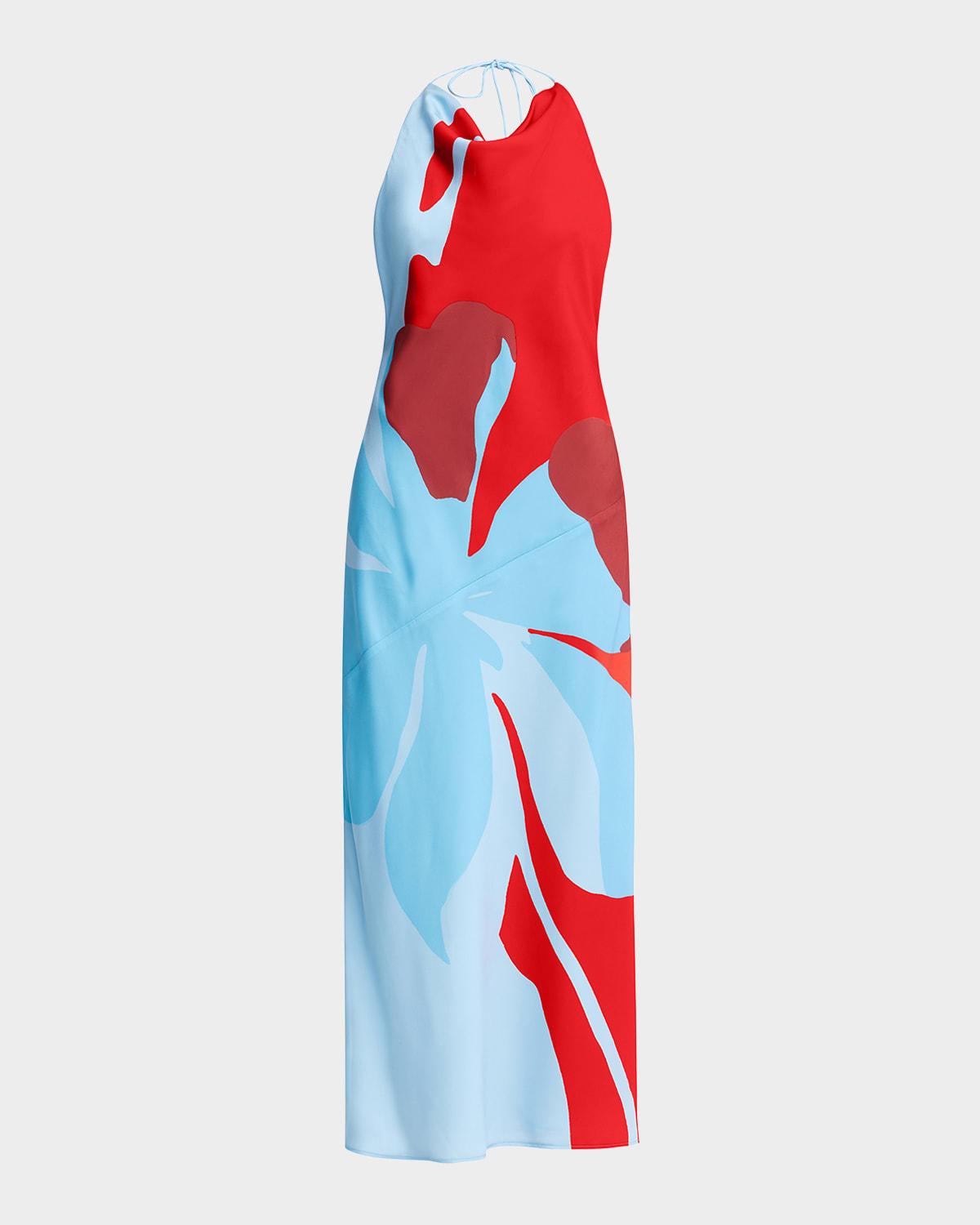 katy floral cowl-neck maxi dress