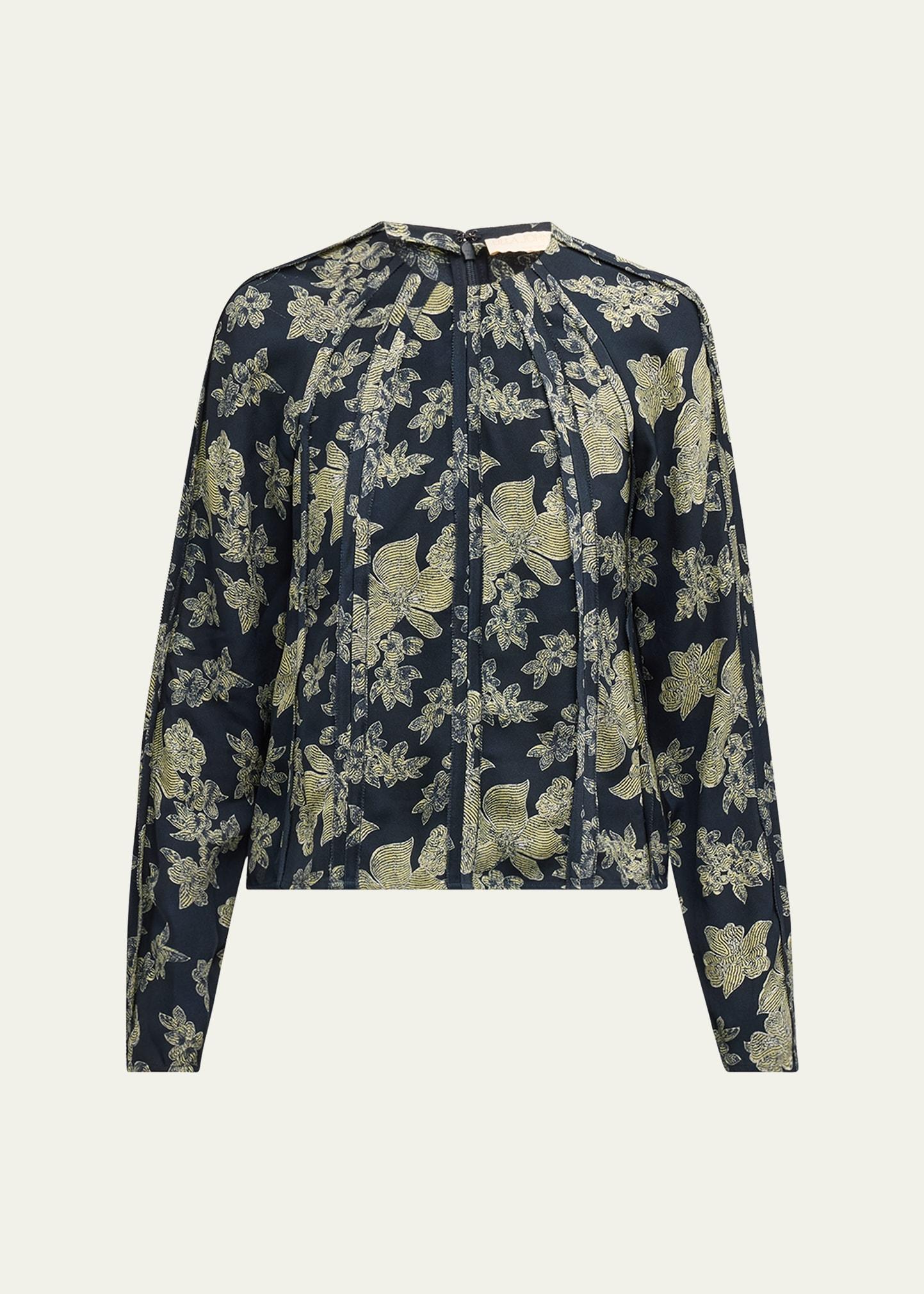 kavi floral long-sleeve blouse