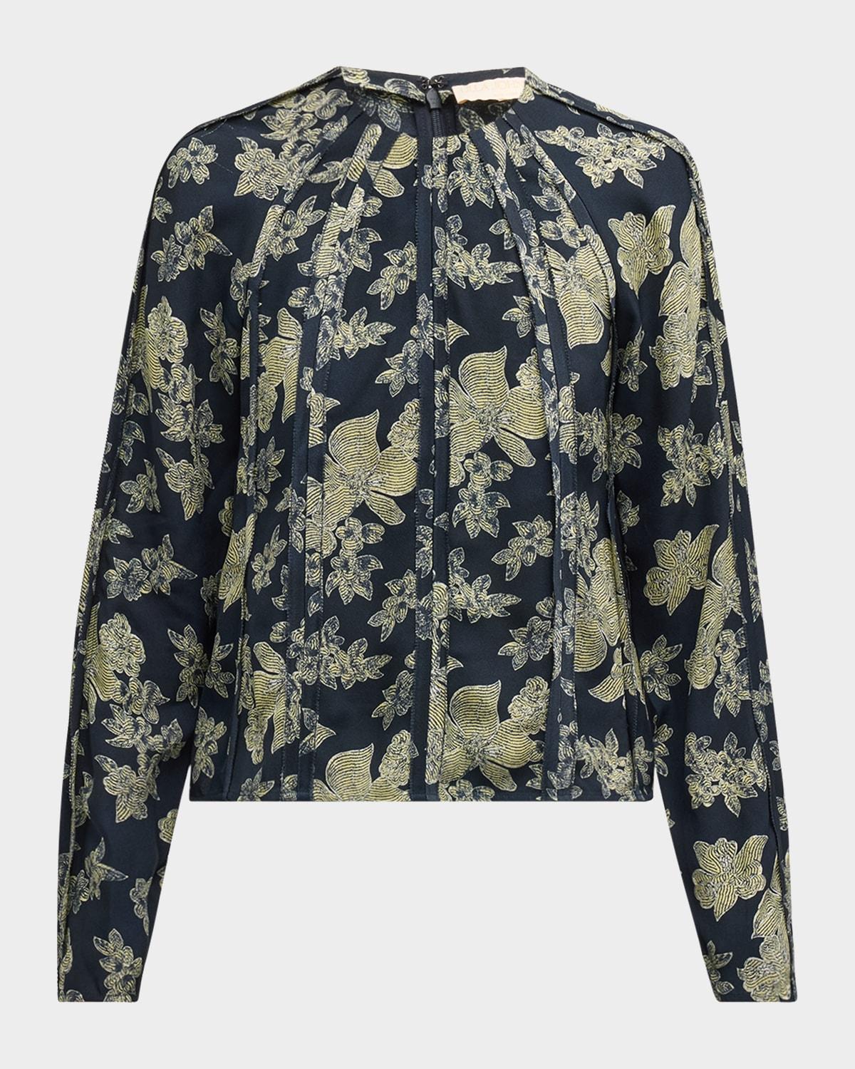 kavi floral long-sleeve blouse