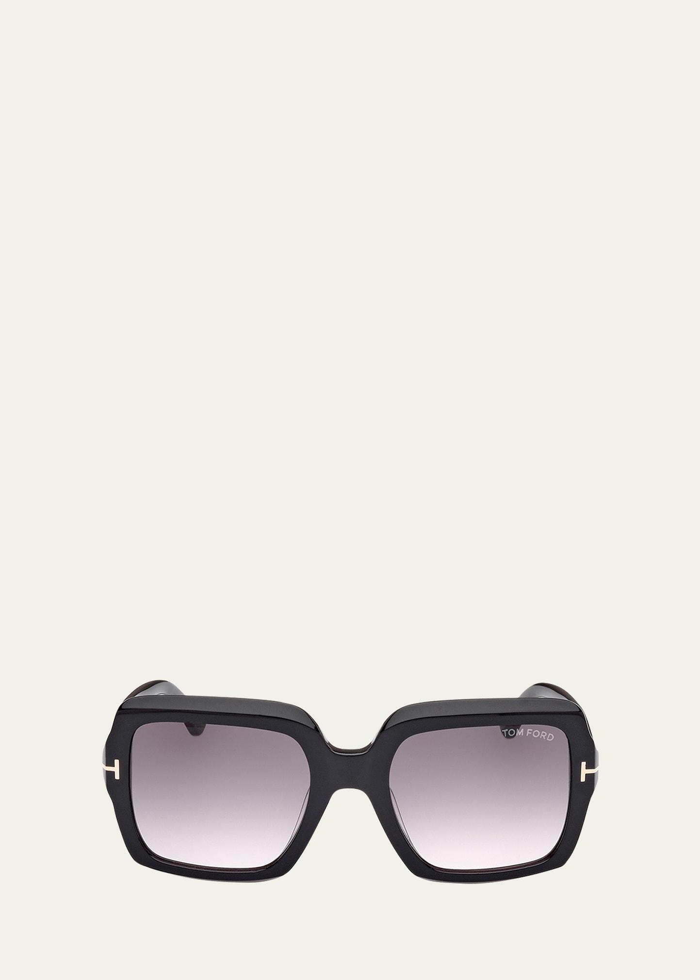 kaya beveled acetate square sunglasses