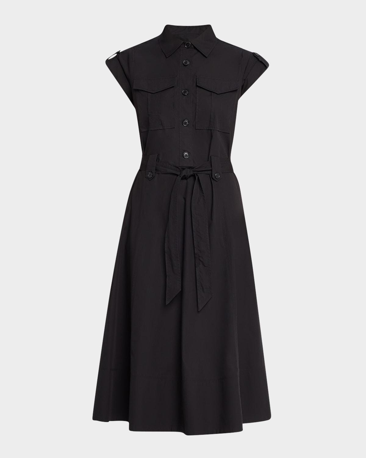 kayla belted midi shirtdress
