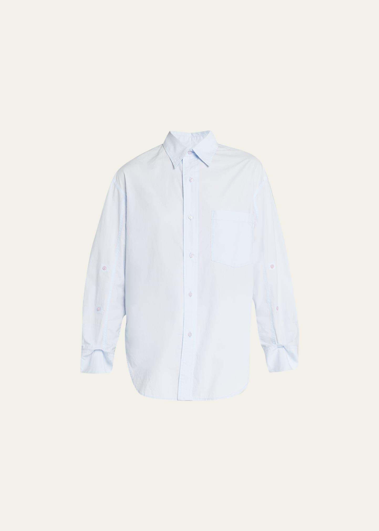 kayla button-front high-low shirt