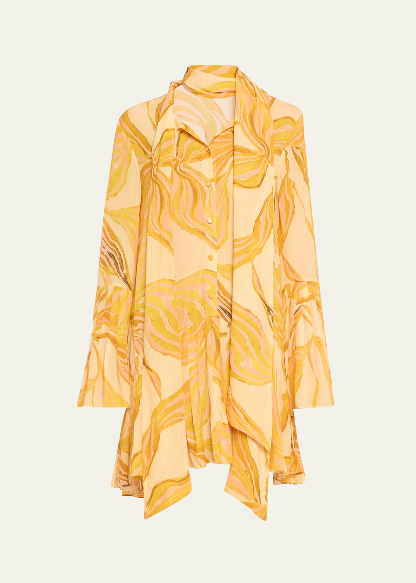 kazan printed scarf shirtdress