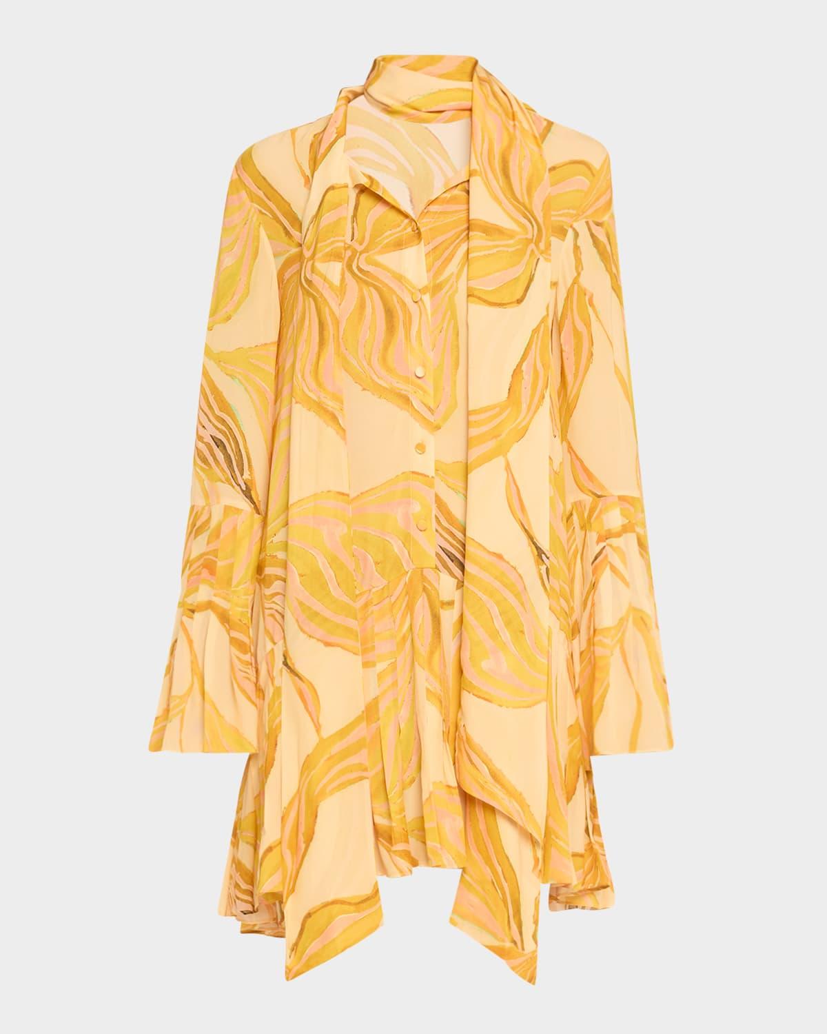 kazan printed scarf shirtdress