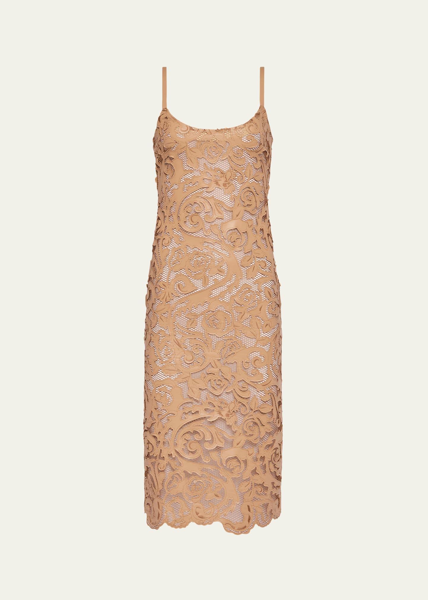 kazuko lasercut midi dress