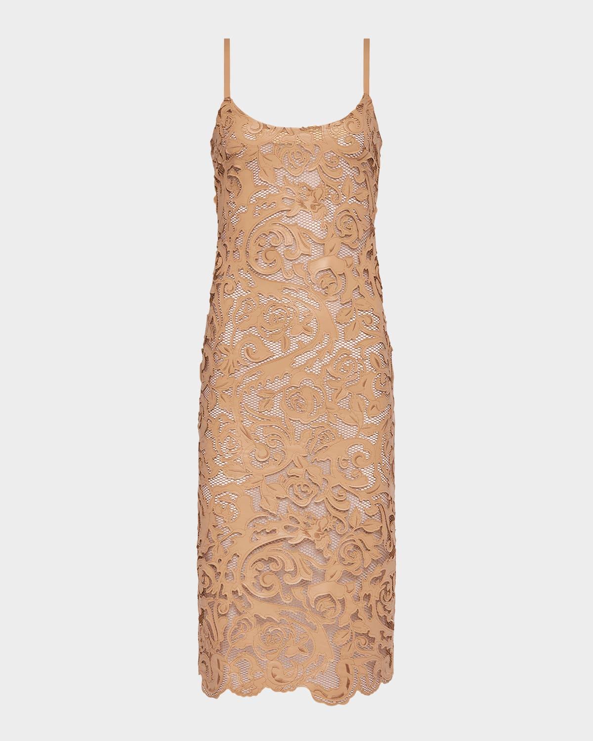 kazuko lasercut midi dress