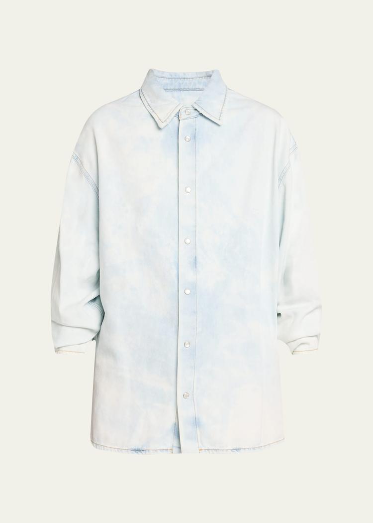 keanu ruched denim shirt
