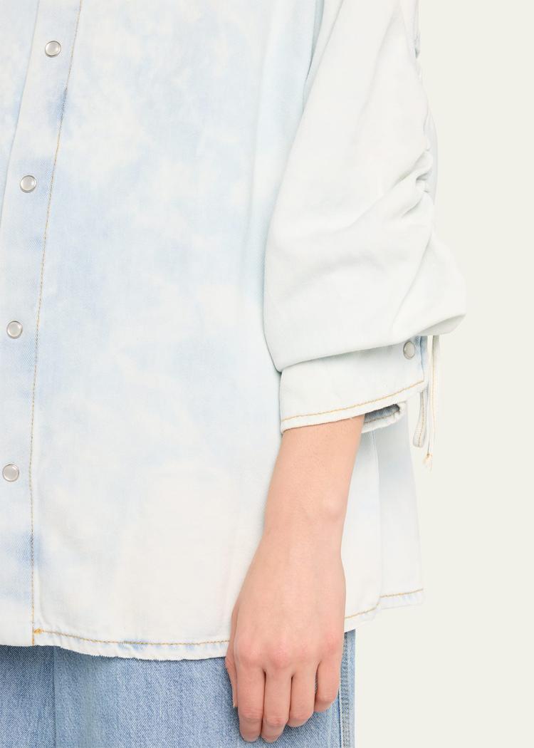 keanu ruched denim shirt