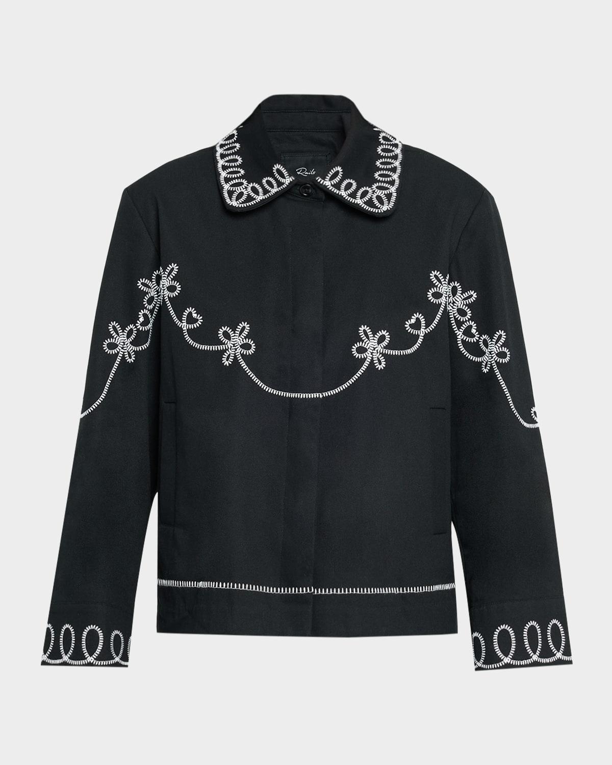 keaton embroidered shirt jacket