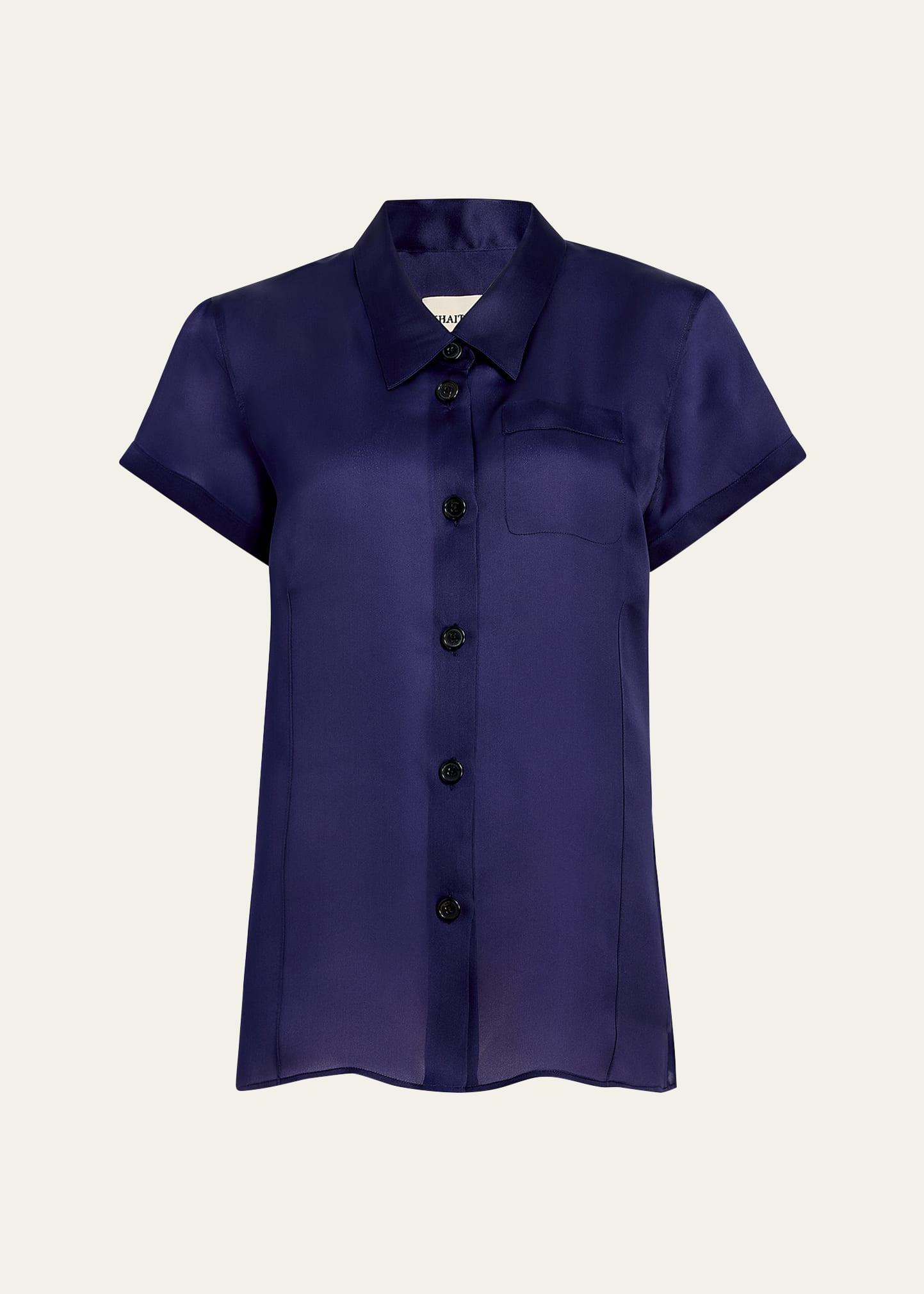 keefe short-sleeve silk shirt