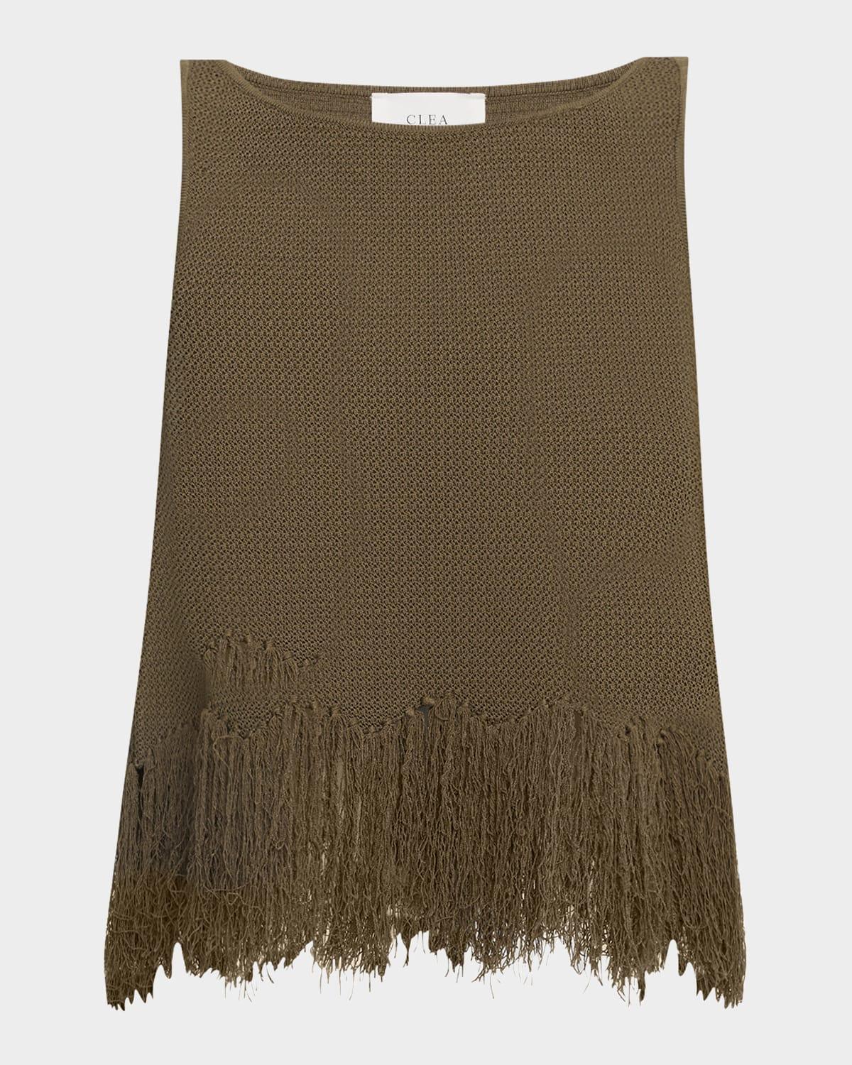 kelany fringe-trim knit top