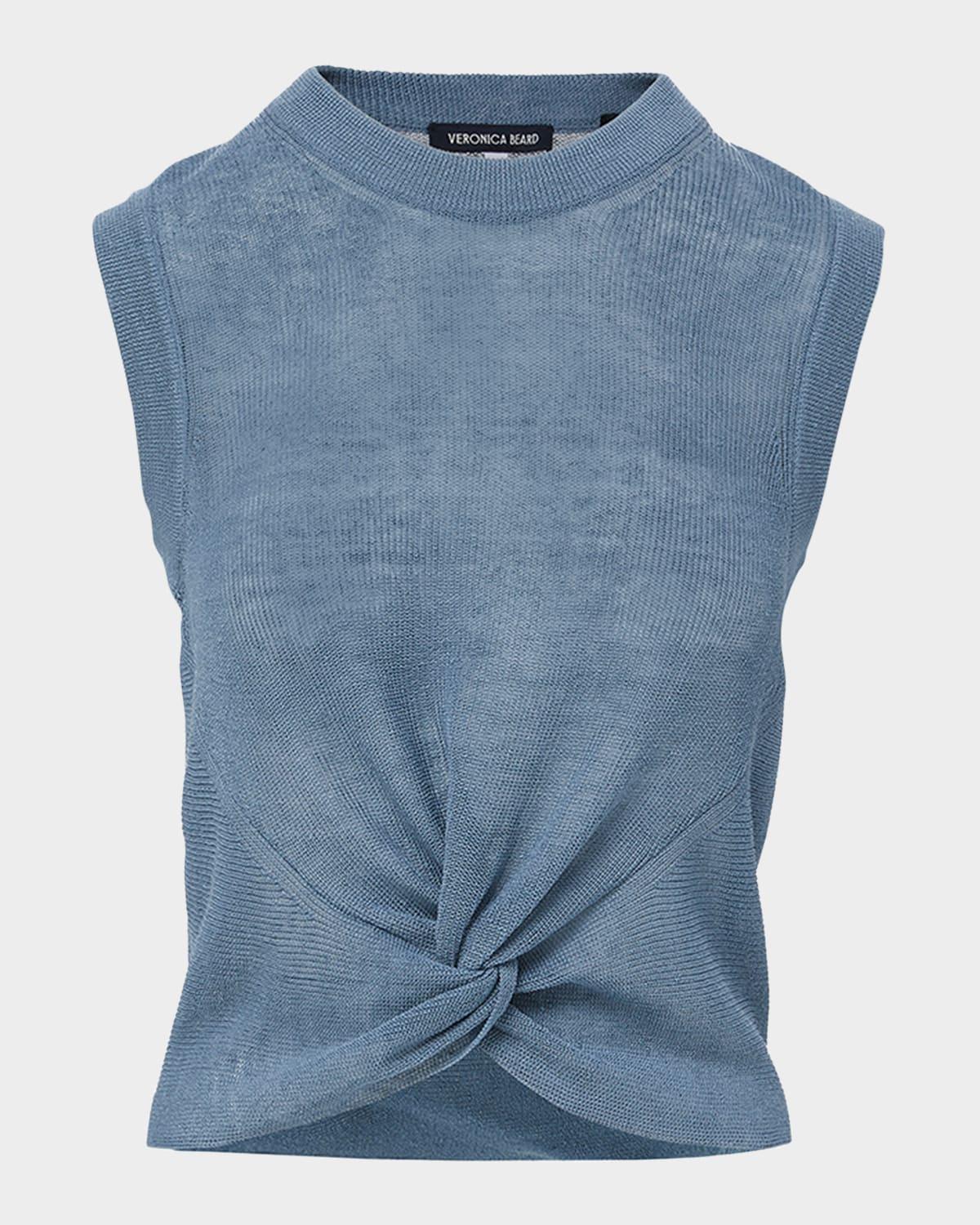 kellen sleeveless twist-front sweater