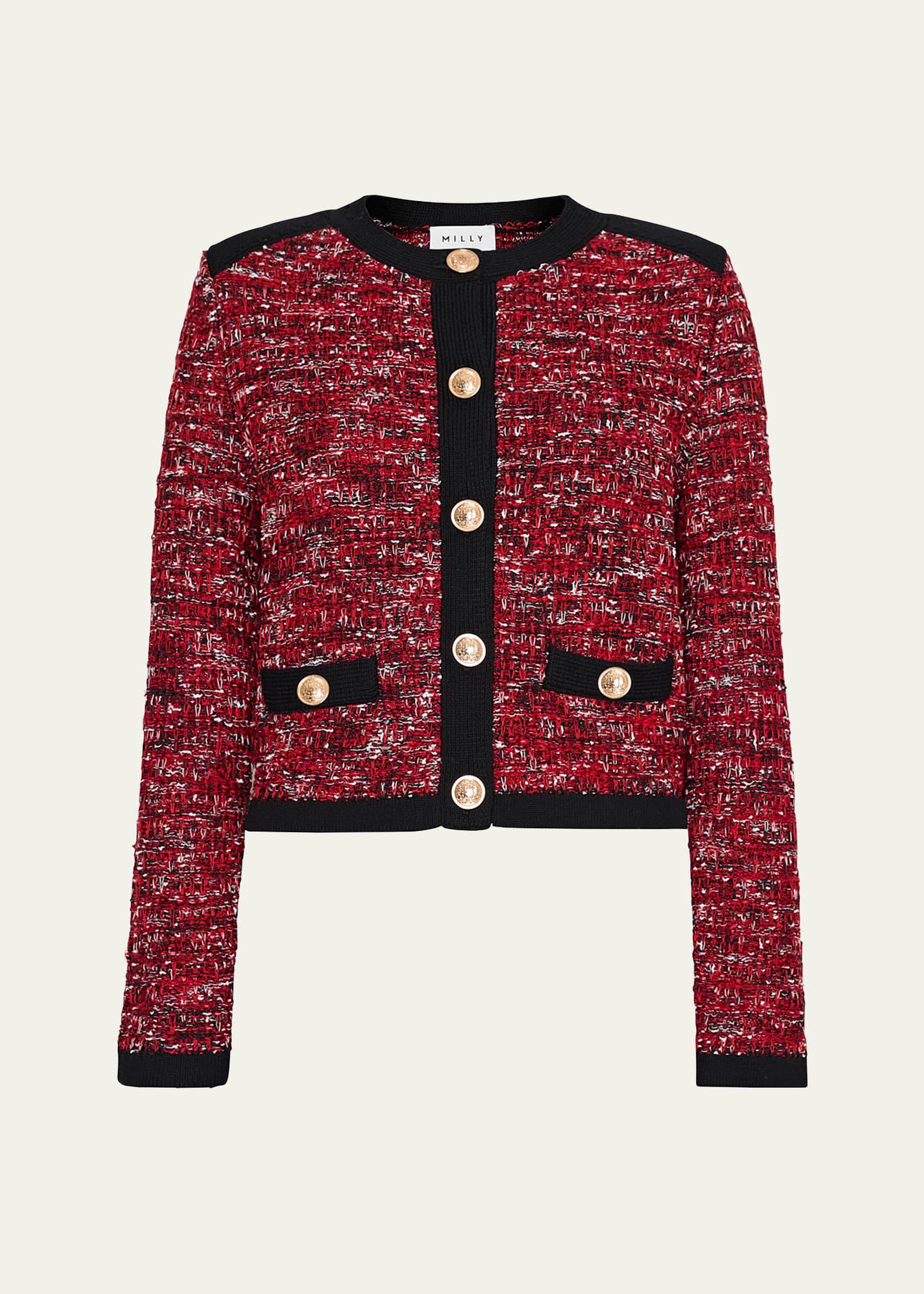 kelly button-down tweed knit cardigan