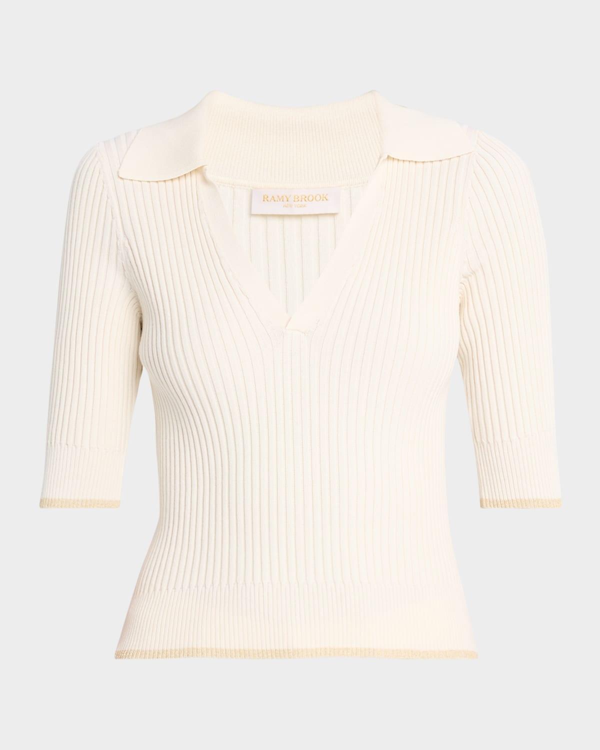 kelly ribbed short-sleeve sweater