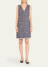 kelly sleeveless fringe-hem boucle mini dress