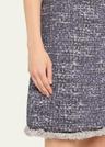 kelly sleeveless fringe-hem boucle mini dress