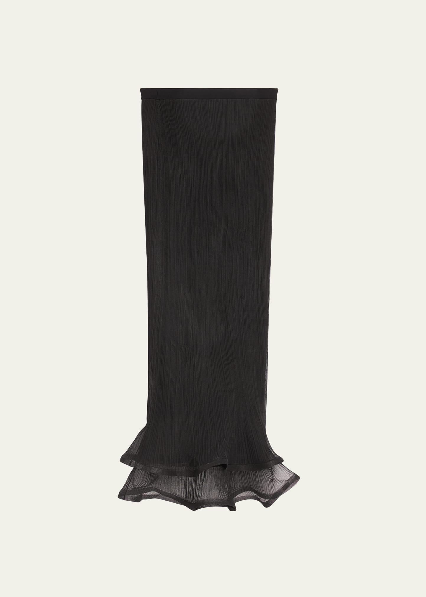 kelso ruffled plisse maxi skirt