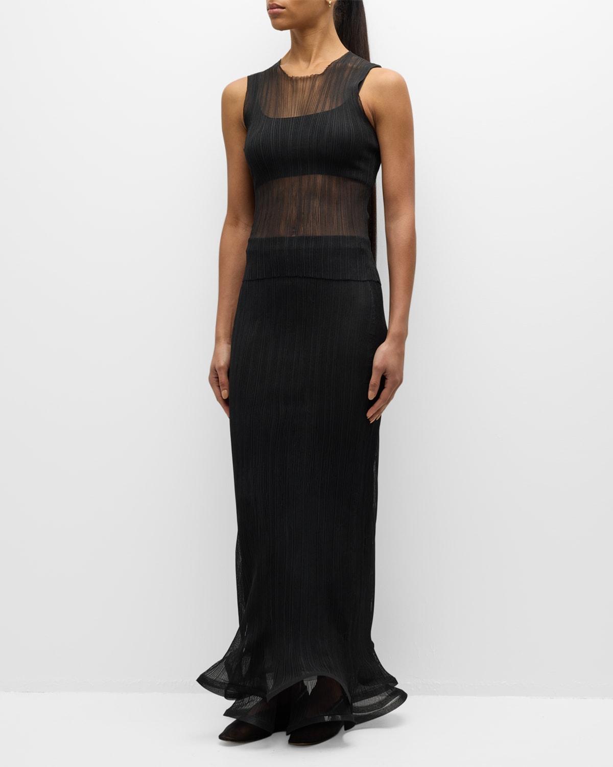 kelso ruffled plisse maxi skirt