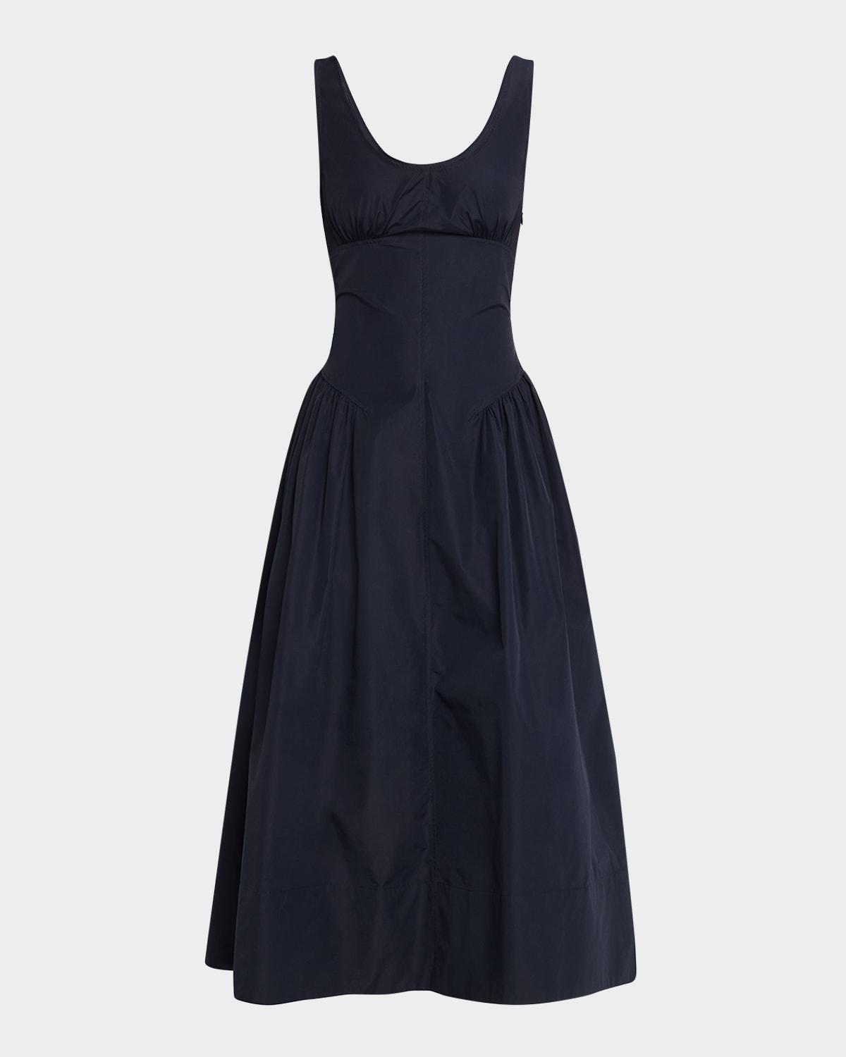 kendall sleeveless technical cotton midi dress
