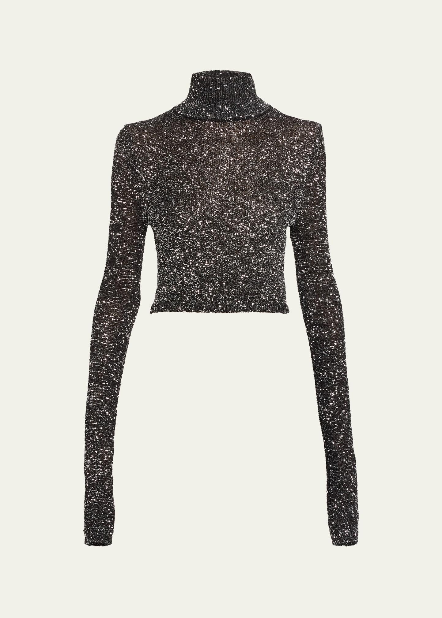 kendall sparkly turtleneck sweater