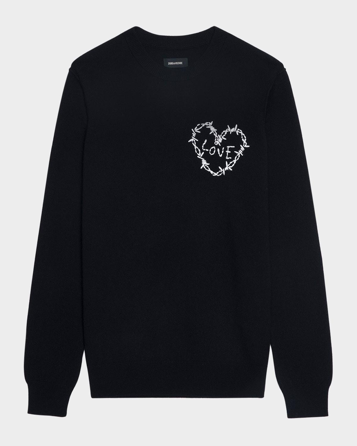 kendy heart embroidered sweater