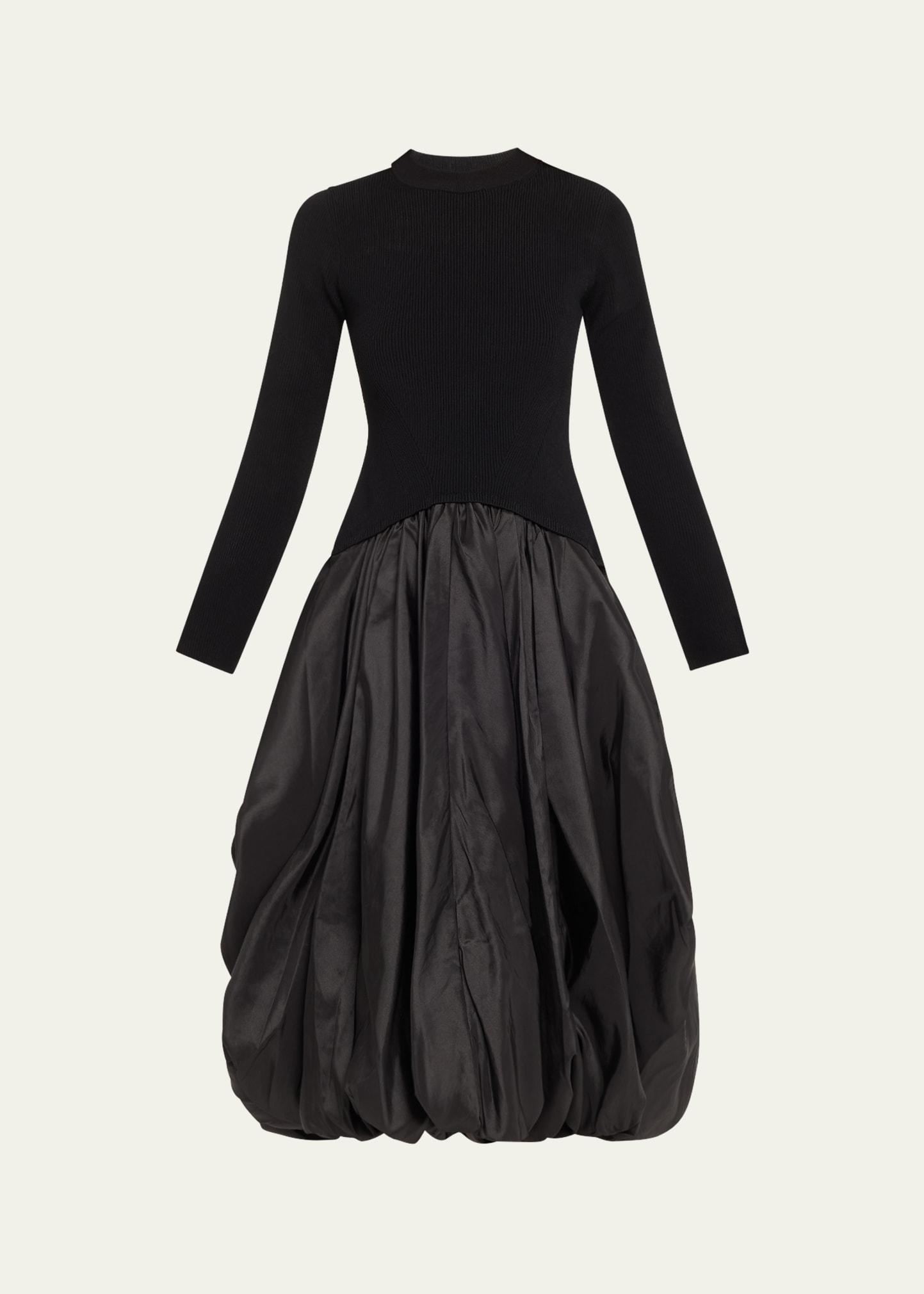 kenlie long-sleeve bubble midi dress