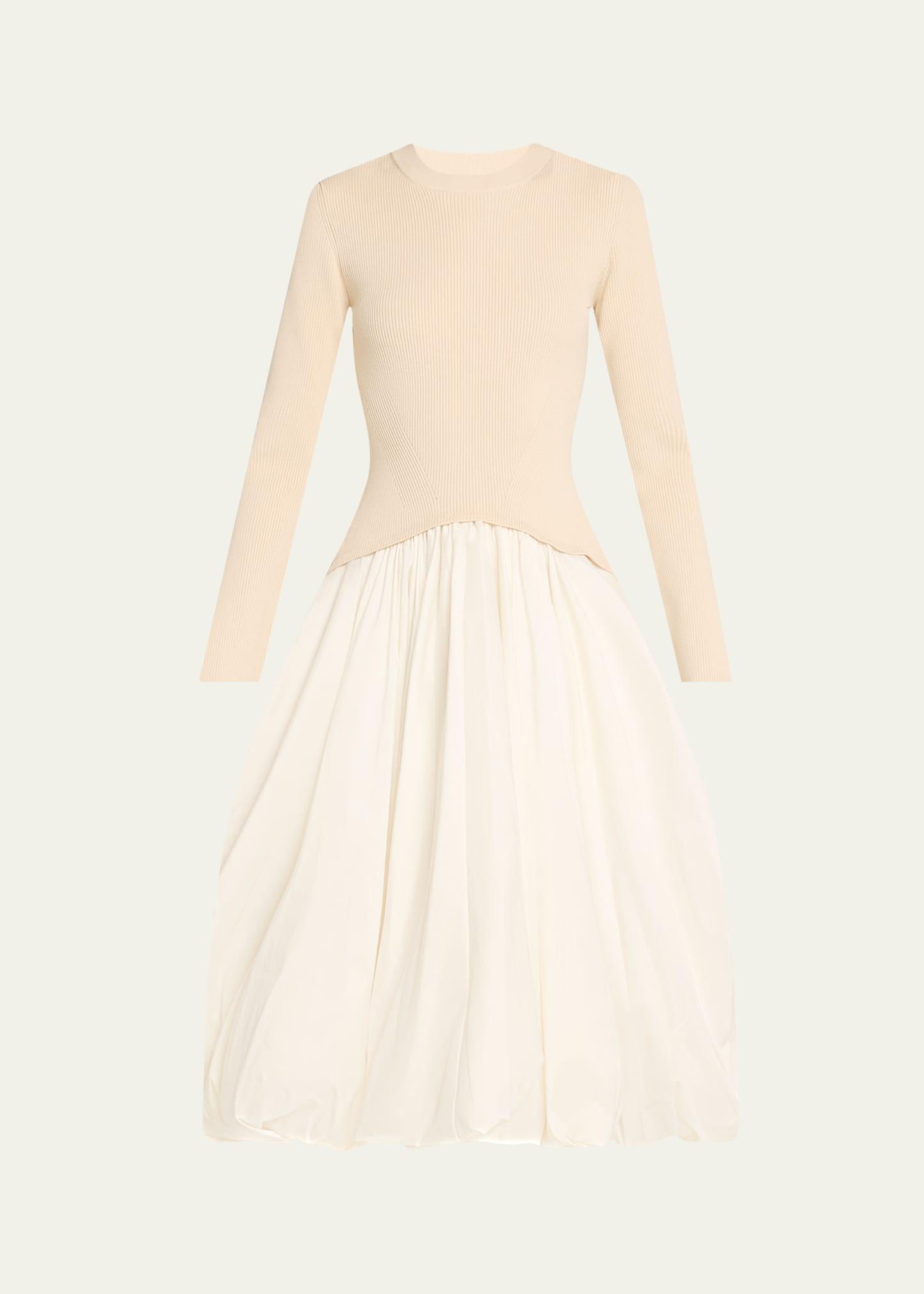 kenlie long-sleeve bubble midi dress