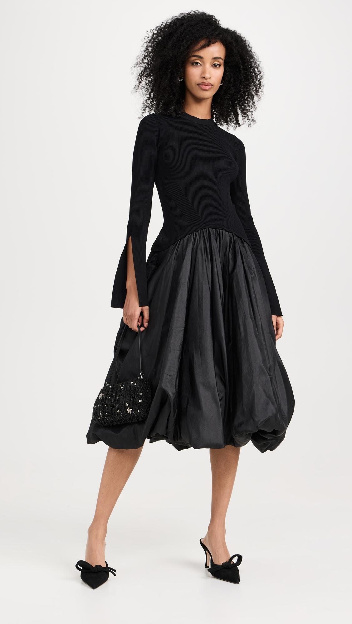 kenlie mock neck midi dress