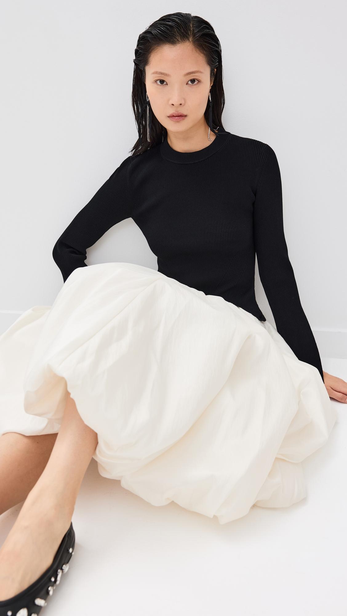 kenlie mock neck midi dress