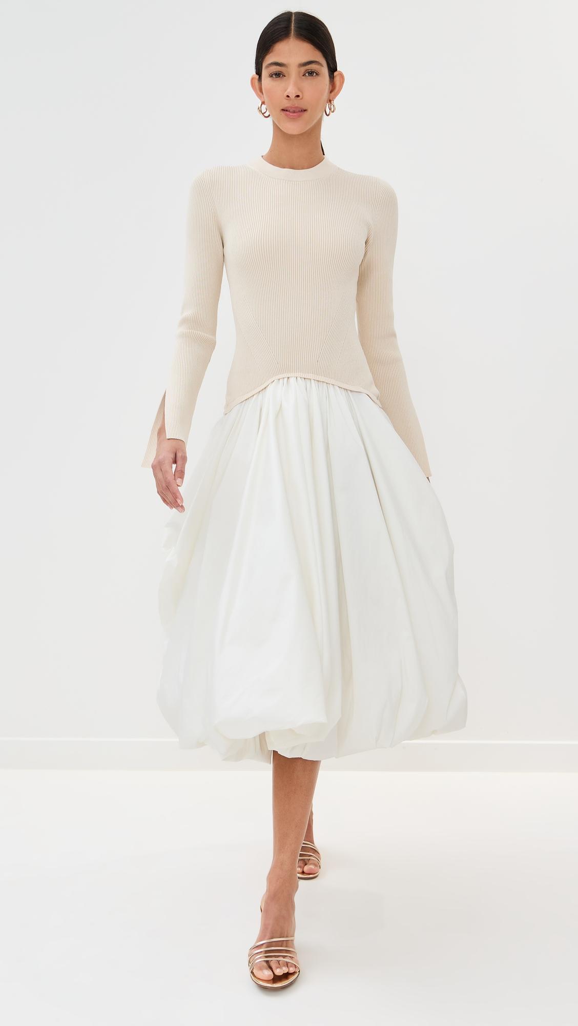 kenlie mock neck midi dress