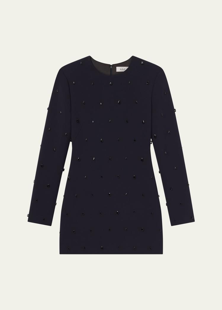 kenna embellished long-sleeve mini dress