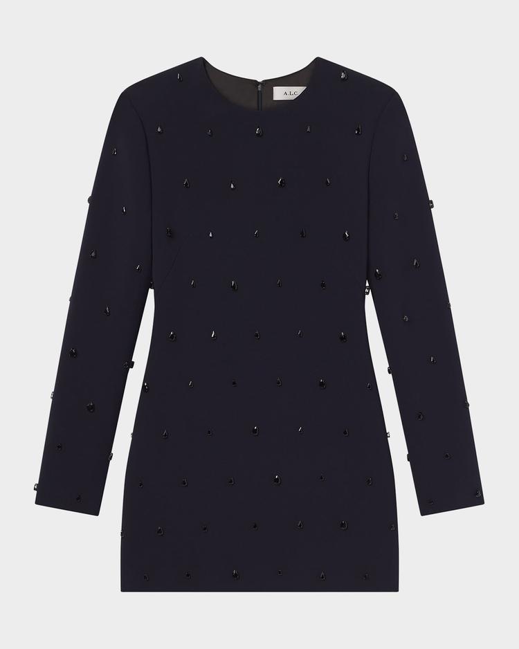 kenna embellished long-sleeve mini dress