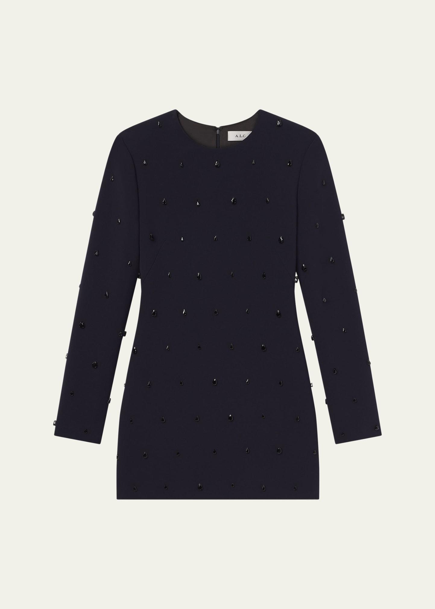 kenna embellished long-sleeve mini dress