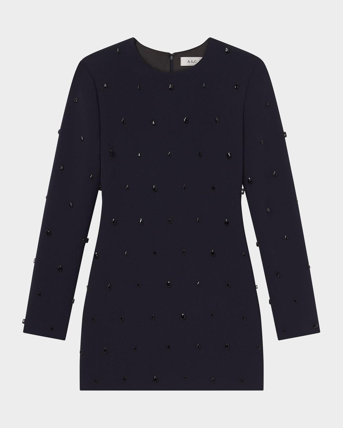 kenna embellished long-sleeve mini dress