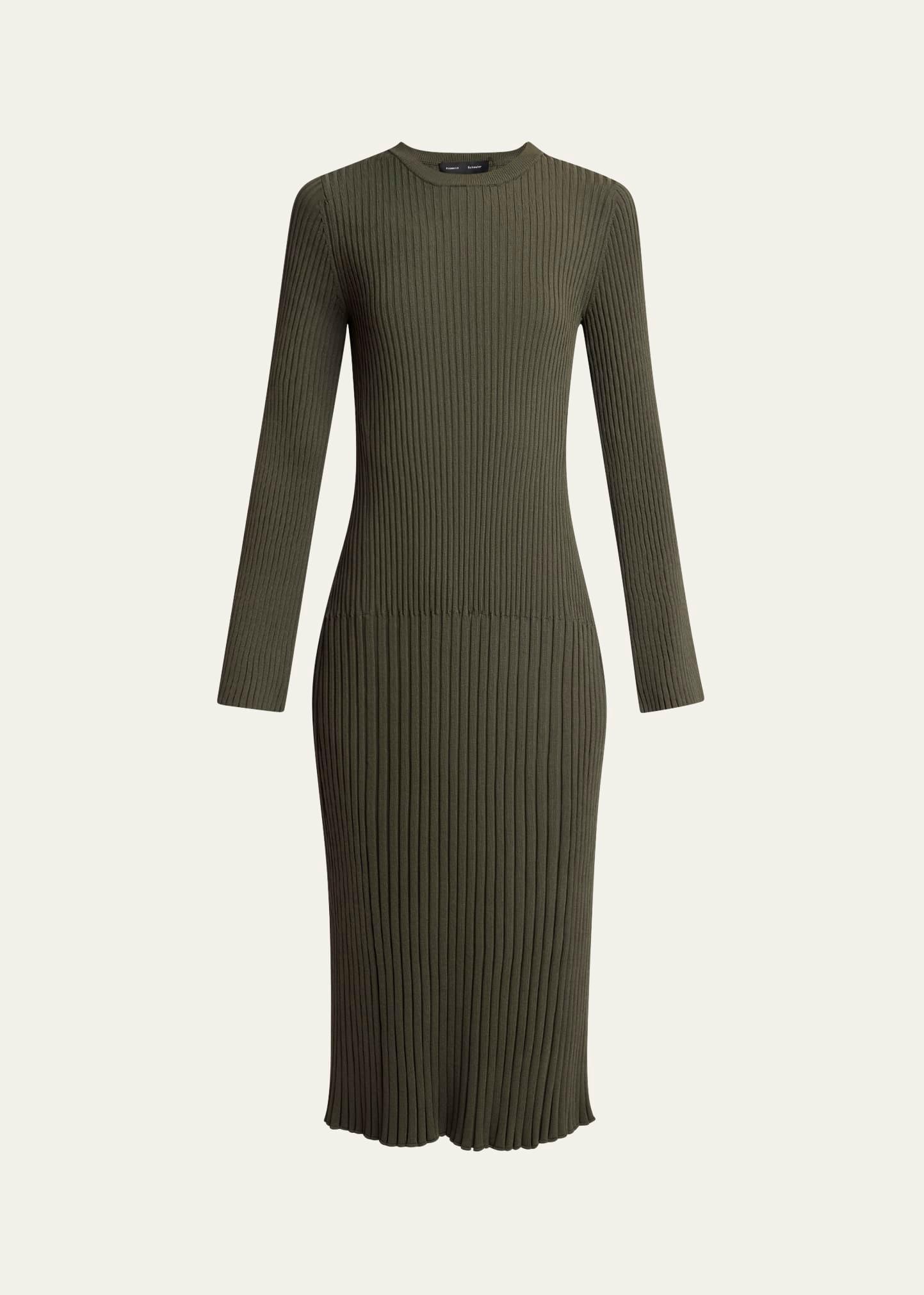 kenna midweight viscose rib midi dress