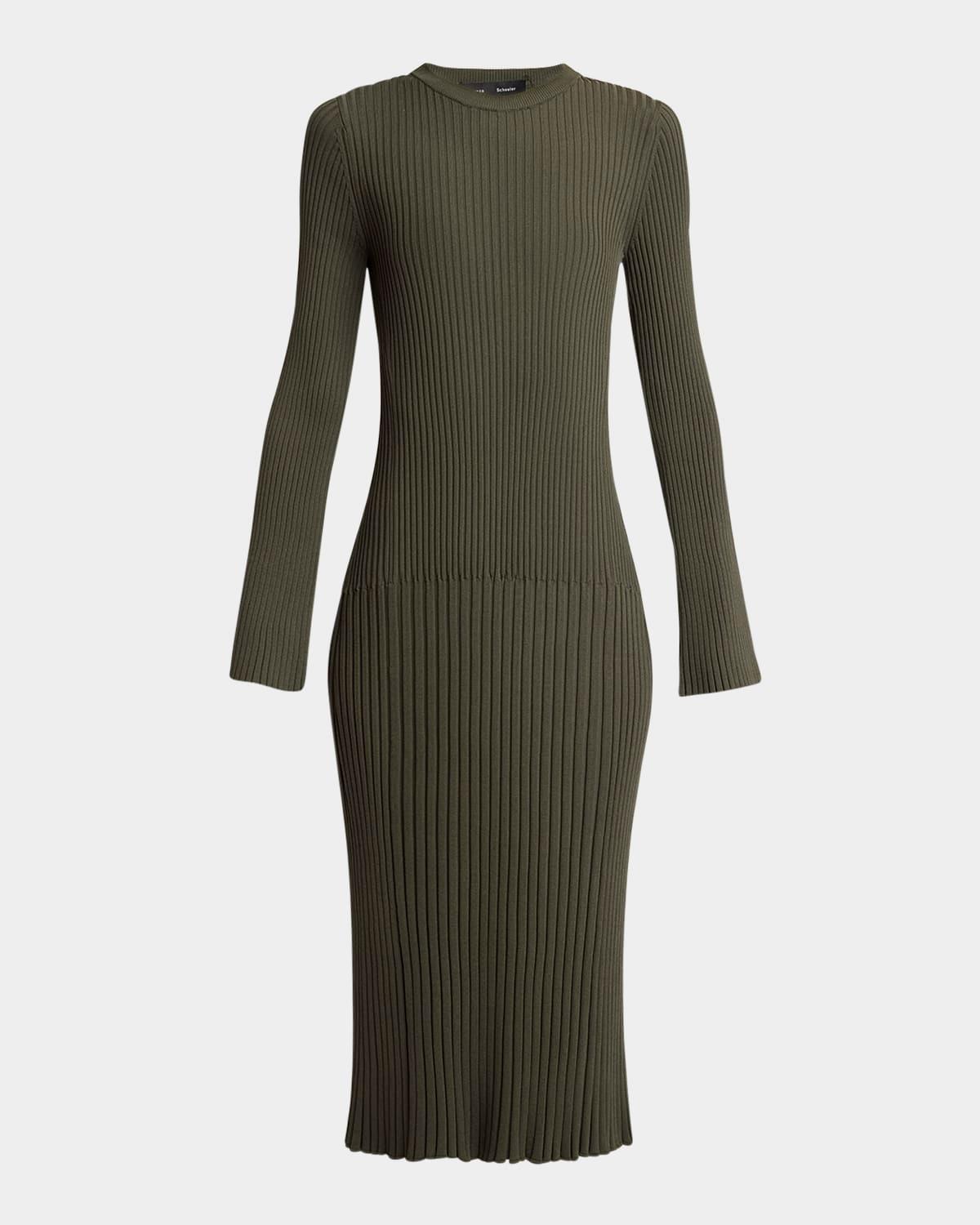 kenna midweight viscose rib midi dress