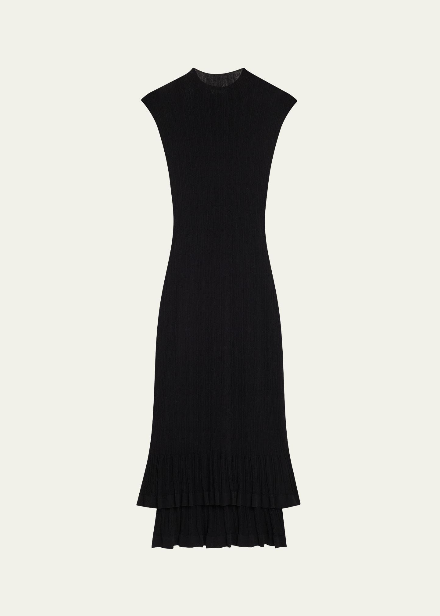 kennedy mock-neck plisse dress